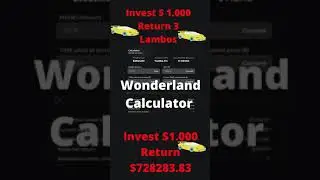 🏎Wonderland calculator (Invest $1000 return 3 Lambos - $728283.83)🏎#shorts #wonderland #dao #daocoin