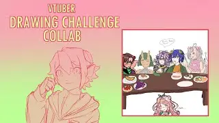 VTUBER ART COLLAB W/ VTKanel, Pepikyu, Cozymoonsy, Crifterpunk, & Strayberrycakes! [Stream Archive]