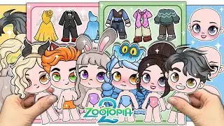 (🐰Paper DIY🐍) ZOOTOPIA2 Fashion Dress-up Avatar World Gamebook | ASMR #Zootopia2