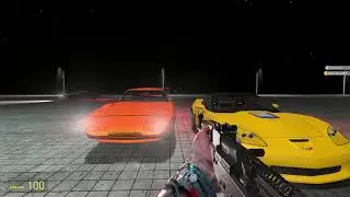 Gmod testing the car with the custom headlights