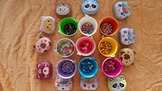 1 MINUTES SORTING COLORFUL BEAD INTO CUTE BUCKET