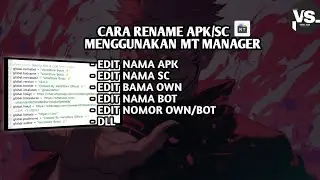 CARA RENAME/EDIT APK/SC MENGGUNAKAN MT MANAGER #pterodactyl #rename #scbot #bot #botwa