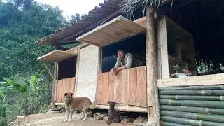 Trieu Khang Completes a Wooden Door to Keep His Forest Home Warm and Safe Through Winter Days