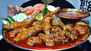 Oh 😳 Mega Sizzling 🥵 Country Chicken Curry With Basmati Rice Eating | Full Lal Lal Oily Murgir Jhol
