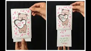 DIY Pull Tab Bear Birthday Card | Cute & Easy Handmade Card Idea!