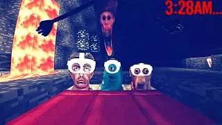 3 Idiots Have a Sleepover in a CAVE in VR Minecraft with Horror Mods