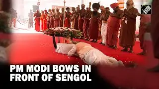 PM Modi bows down in front of Sengol before inauguration of new Parliament building