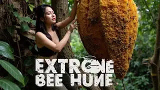 Traditional Bee Hunting Techniques in the Jungle 🌿 #BeeHunting #SurvivalSkills