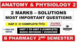 2 Marks Solutions || Hap 2nd Semester important questions || Hap 2 important questions || Carewell