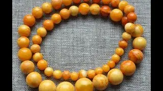 波羅的海琥珀 Antique natural round beads Baltic amber necklace 50,8 gr