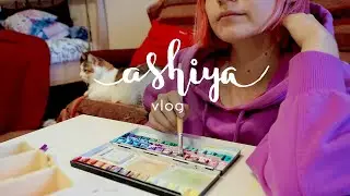 [Eng sub] Cleaning and refilling my watercolor palette vlog