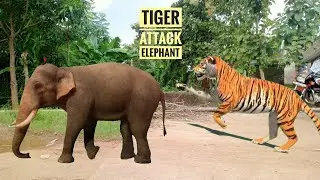 Tiger attack elephant VFX video//VFX effect video//