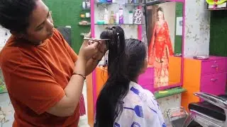 Splitends hair long to short flower with layer cut/ best cut for split and share#sangitabeautyworld