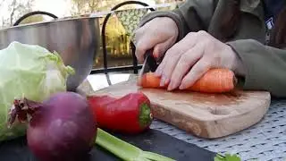Making Coleslaw at my AirBNB Cabin | Outside in the Garden
