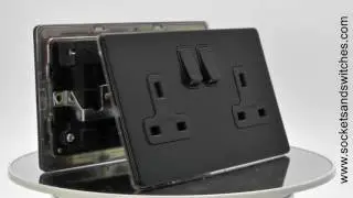 Contemporary Screwless Black Sockets and Switches
