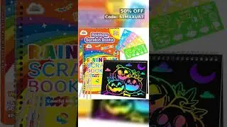 ZMLM Scratch Paper Art-Crafts Gift: 2 Pack Rainbow Notebooks Supplies Toys for 3 4 5 6 7 8 9 10 Year
