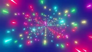 Visual neon effects, seamless multicolor particles, background footage. VJ-loop