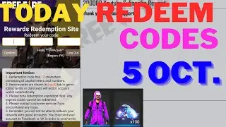 Today Redeem Code Free Diamonds || 5 October 2021 || Garena Free Fire || Rewards Redemption Site