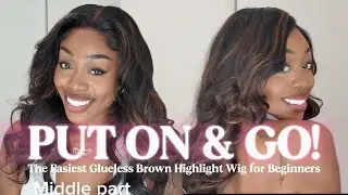 The Easiest Glueless Brown Highlight Wig for Beginners👍|Ft. Jessies Wig