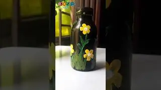Mini Bottle Painting 👉🤩 #trending #shorts #art #painting #drawing #bottlepainting