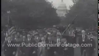 1933 jobless vets March on Washington and meet with Eleanor Roosevelt footage