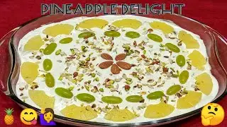 Pineapple Delight Recipe. Ice Cream or Cake ka Taste dono is mai.Yummy Tasty Easy Made By IQ Cooking