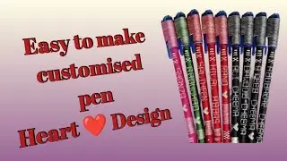 easy to make thread pen heart design | pen decoration | pen design #threads 