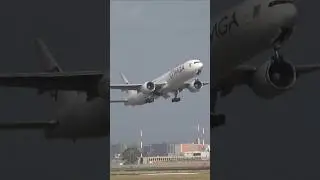 Boeing 777-3ZG(ER) Mavi G&ouml;k Airlines  takeoff from Rome Fiumicino Airport ✈️ #aviation #boeing #777