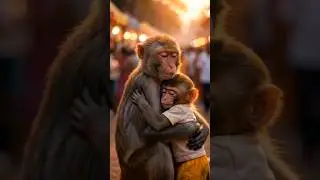 Everyone Was Happy ❤️Except One Mother😢#shorts #monkey