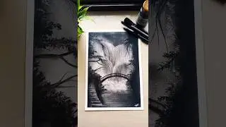 Beautiful Waterfall Landscape #shorts #waterfall #landscape #realistic #trending #art #subscribe
