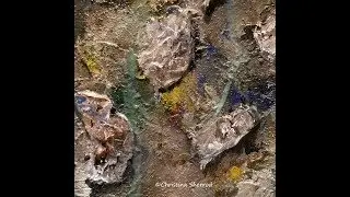 Realistic Rocks Mixed Media Painting