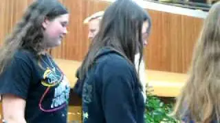 Julie and Krissy getting autographs from Big Time Rush 10-30-10