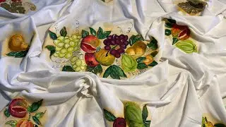 Il baule della nonna dipingiamo tovaglia con la frutta ,l’uva.