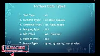 #3 Data types in python | Python Tutorial | Numeric data types in python | Boolean data types