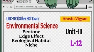 Ecotone, Edge Effect, Ecological Habitat, Niche/Environmental Science/Unit-3 #ugcnet 
