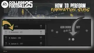 College Football 25 How to Perform Formation Subs