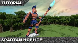 Minecraft Spartan Hoplite Statue Tutorial & Download block by block timelapse