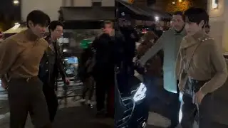 Тэхён из BTS в ресторане Beefbar на ужине после вечеринки с Celine в Париже на неделе моды