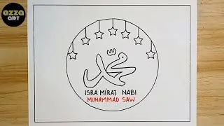 Cara Menggambar Poster Isra Mi'raj Nabi Muhammad SAW 💚 Gambar Poster Isra Mi'raj 2026 yang Simpel💚