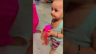 See how nicely chicken biryani is drinking water,in between look at sisters love and nicely playing.