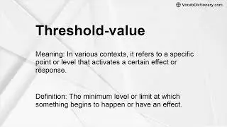 Threshold-value Meaning