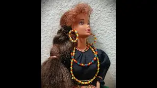 Making Beaded Hoop Earrings for Barbie Doll ASMR Crafting Story