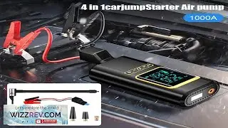 Car Jump Starter Power Bank Portable Tire Inflator Battery Booster LED Flashligh