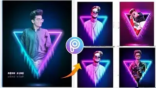 PicsArt Neon Triangle Pop Out Effect Photo Editing !! PicsArt Neon pop out New version editing
