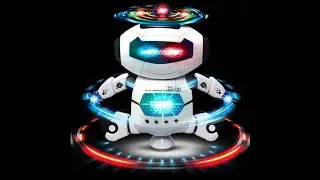 Musical Walking Dancing Robot Toy for Kids, Flashing Lights, 360&deg; Body Spinning