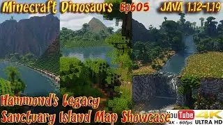 Hammond's Legacy Sanctuary Island Map Showcase 4K60FPS JAVA 1.12.2 - 1.19 Minecraft Dinosaurs Ep605