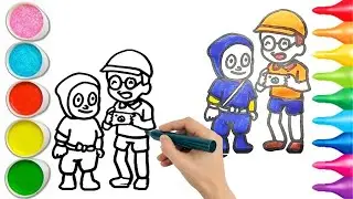 How To Draw cute Ninja Hattori Drawing, Painting & Coloring For Kids and Toddlers_ Child Art 🐋🌈🎨