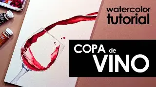 C&oacute;mo pintar COPA de VINO - TUTORIAL PASO A PASO - How to paint GLASS of WINE - STEP by STEP tutorial