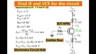 Emitter Biased - Find IE and VCE of NPN Transistor