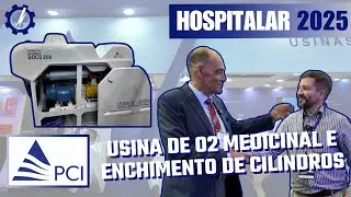 Usina de oxig&ecirc;nio medicinal VSA e enchimento de cilindros - Hospitalar 2025 - Stand PCI Gases